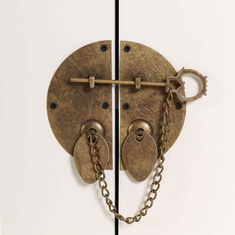 Meuble Tv 2 portes 8 tiroirs en Bois Blanc Oriente - 3