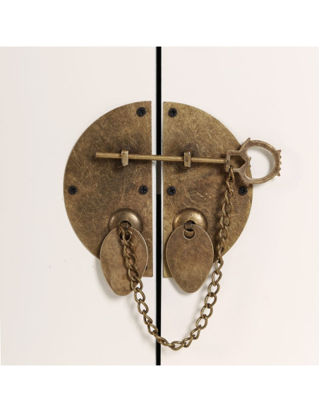 Meuble Tv 2 portes 8 tiroirs en Bois Blanc Oriente - 3