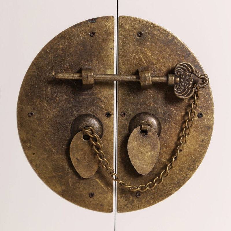 Buffet Haut 4 portes 3 tiroirs en Bois Blanc Oriente - 3