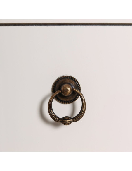 Console Rectangulaire 2 portes 6 tiroirs en Bois Blanc Oriente - 4