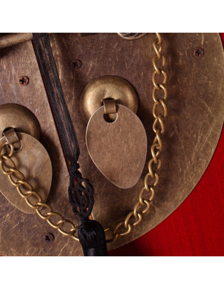 Console Rectangulaire 2 portes 6 tiroirs en Bois Rouge Oriente - 5