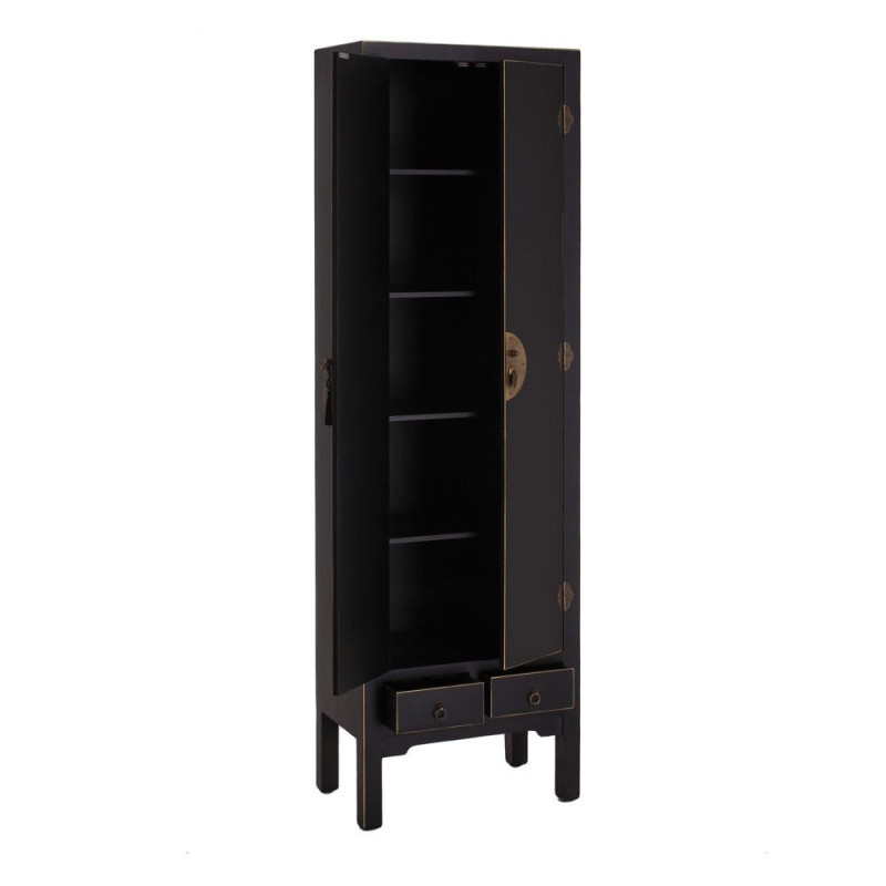 Armoire 2 portes en Bois Noir Oriente - 2