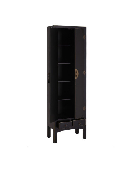 Armoire 2 portes en Bois Noir Oriente - 2