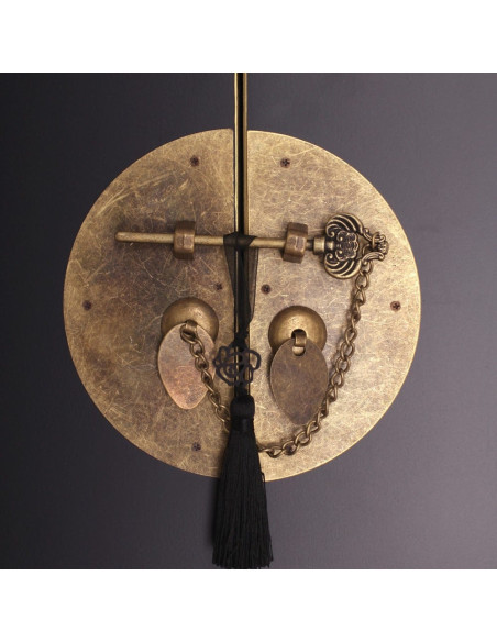 Buffet Bas 2 portes 8 tiroirs Style apothicaire en Bois Noir Oriente - 4