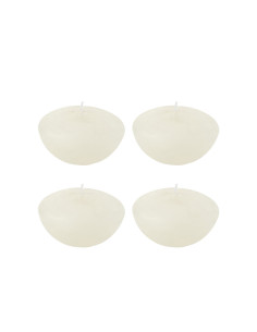 Bougie flottante Ronde en Cire Blanc 8 heures 8 cm Drift (Lot de 6) - 1