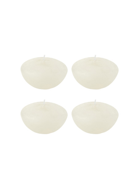 Bougie flottante Ronde en Cire Blanc 8 heures 8 cm Drift (Lot de 6) - 1