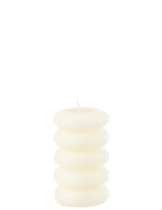 Bougie Macarons en Cire Blanc 10 heures 11 cm Glutty - 1