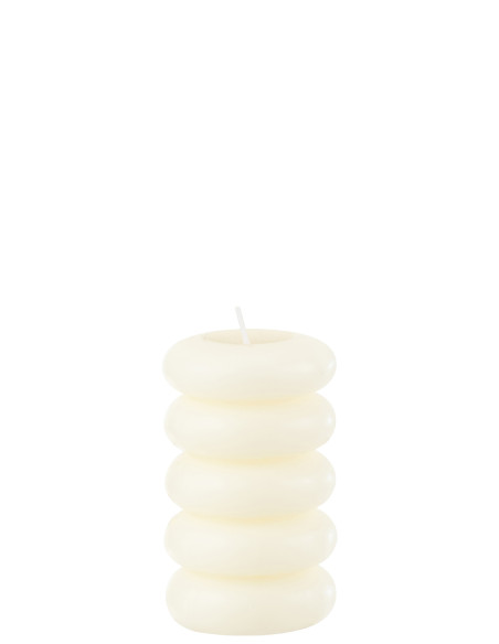 Bougie Macarons en Cire Blanc 10 heures 11 cm Glutty - 1