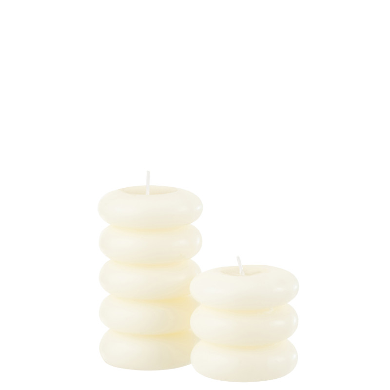 Bougie Macarons en Cire Blanc 10 heures 11 cm Glutty - 2