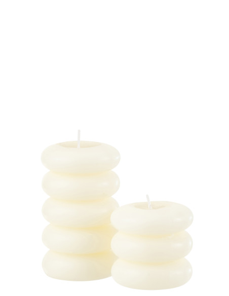 Bougie Macarons en Cire Blanc 10 heures 11 cm Glutty - 2