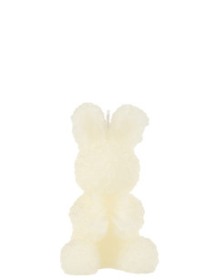 Bougie Lapin Blanc en Cire 15 heures Hauteur 15 cm Bunny - 1
