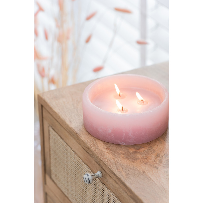 Bougie flottante Ronde en Cire Rose 15 heures 15 cm Drift - 2