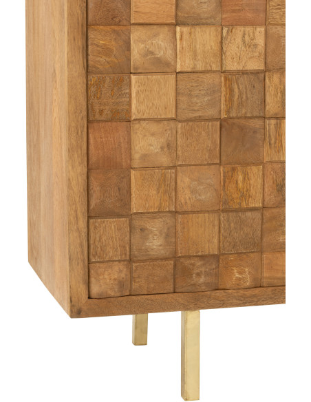 Buffet haut 2 portes Pino en Bois de manguier Marron - 6