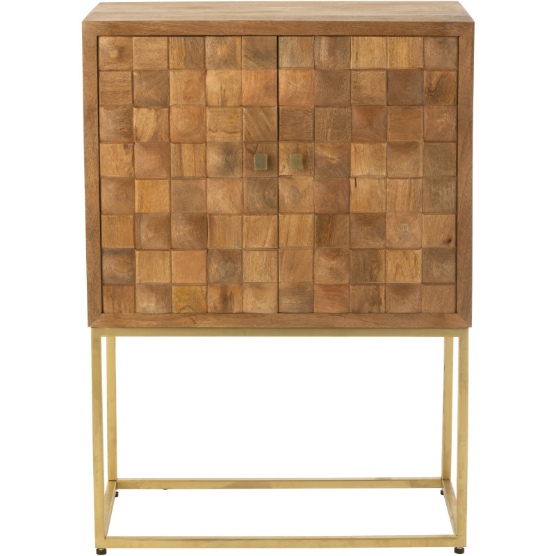 Buffet haut 2 portes Pino en Bois de manguier Marron Métal Gris - 2