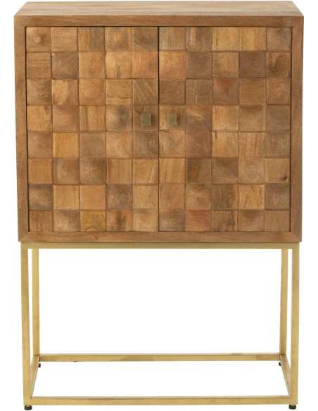 Buffet haut 2 portes Pino en Bois de manguier Marron Métal Gris - 2