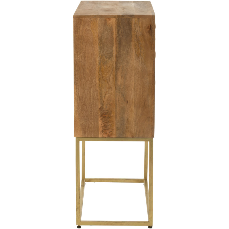 Buffet haut 2 portes Pino en Bois de manguier Marron Métal Gris - 3