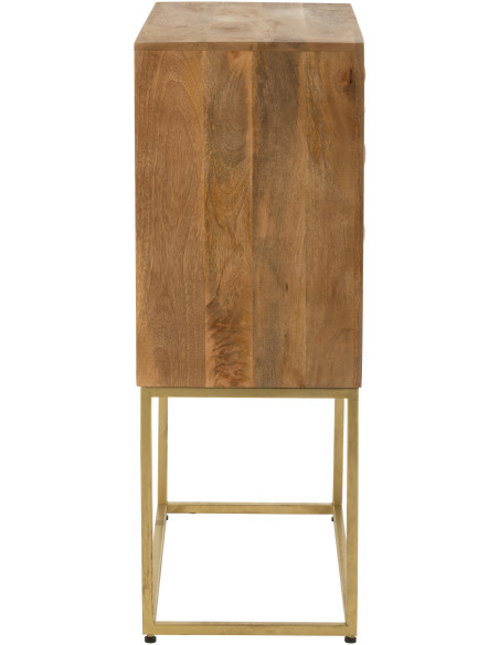 Buffet haut 2 portes Pino en Bois de manguier Marron Métal Gris - 3