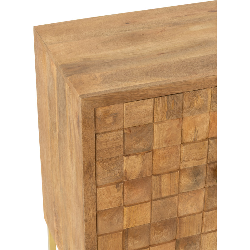 Buffet haut 2 portes Pino en Bois de manguier Marron Métal Gris - 6