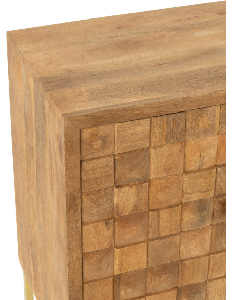 Buffet haut 2 portes Pino en Bois de manguier Marron Métal Gris - 6