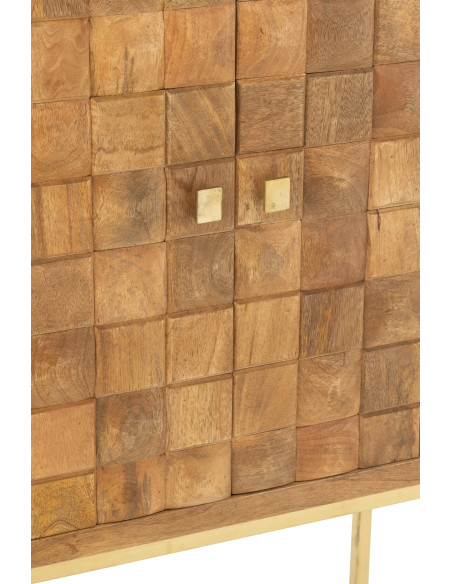 Buffet haut 2 portes Pino en Bois de manguier Marron Métal Gris - 7