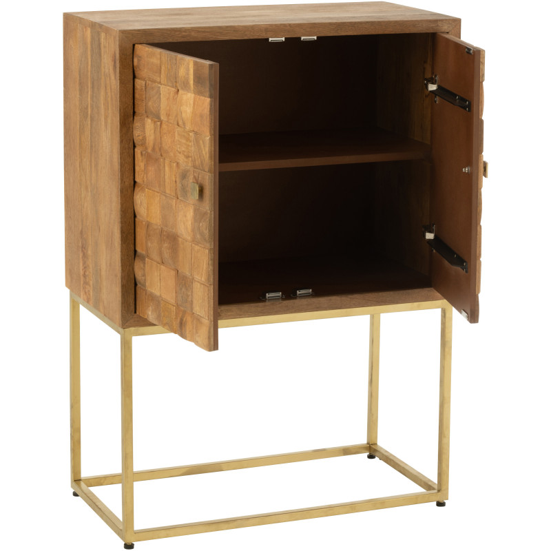 Buffet haut 2 portes Pino en Bois de manguier Marron Métal Gris - 8