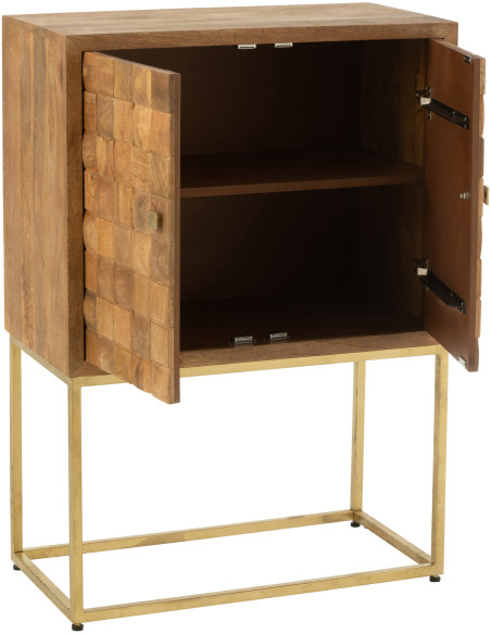 Buffet haut 2 portes Pino en Bois de manguier Marron Métal Gris - 8