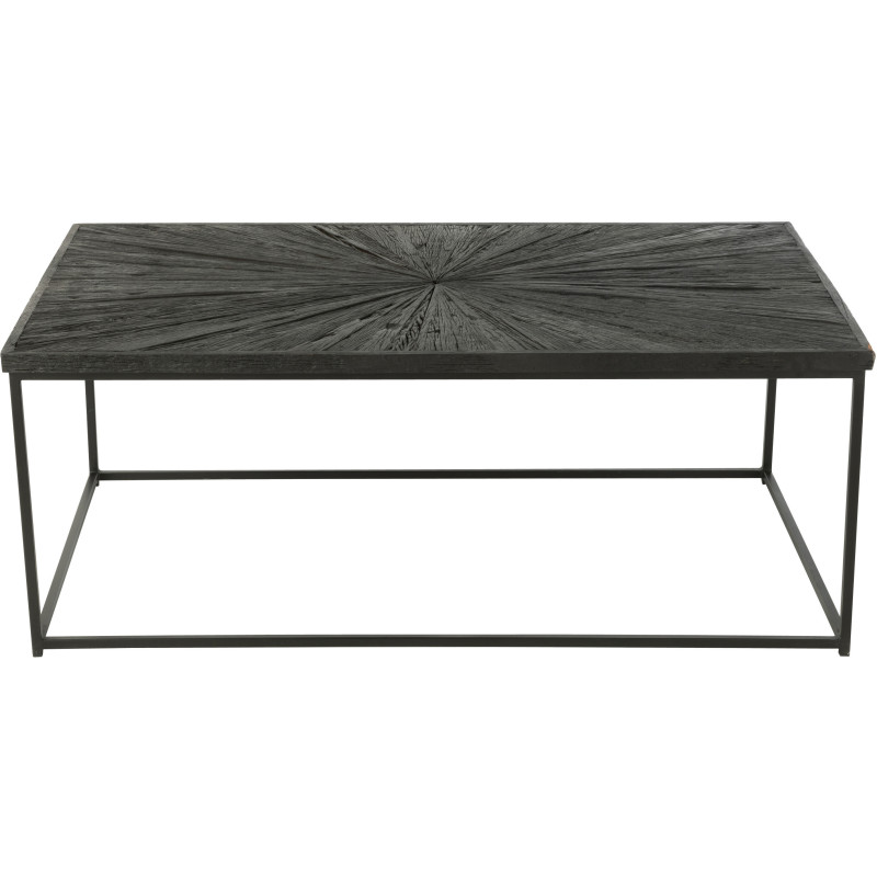 Table basse Rectangulaire Shanil en Bois recyclé Noir Métal Noir - 3
