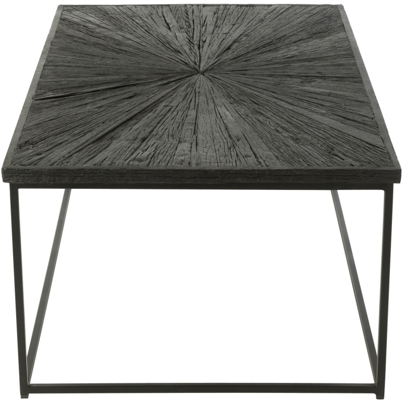 Table basse Rectangulaire Shanil en Bois recyclé Noir Métal Noir - 4