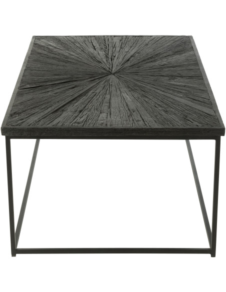 Table basse Rectangulaire Shanil en Bois recyclé Noir Métal Noir - 4