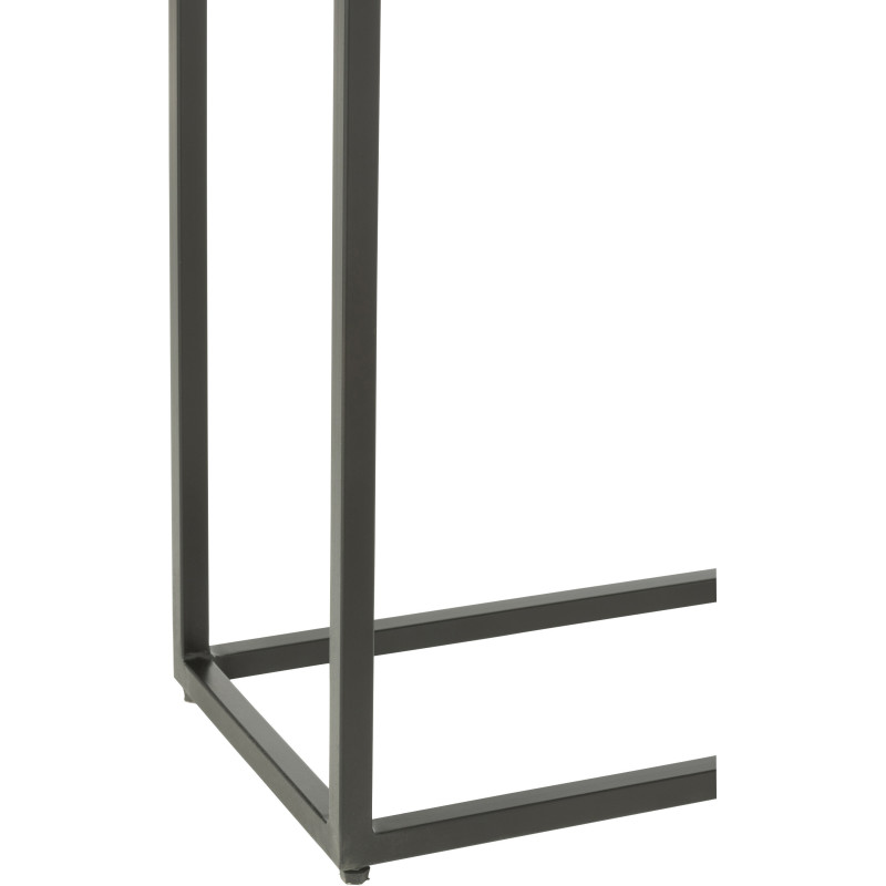 Console Rectangulaire 2 tiroirs Shanil en Bois recyclé Noir Métal Noir - 5