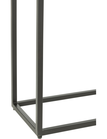 Console Rectangulaire 2 tiroirs Shanil en Bois recyclé Noir Métal Noir - 5