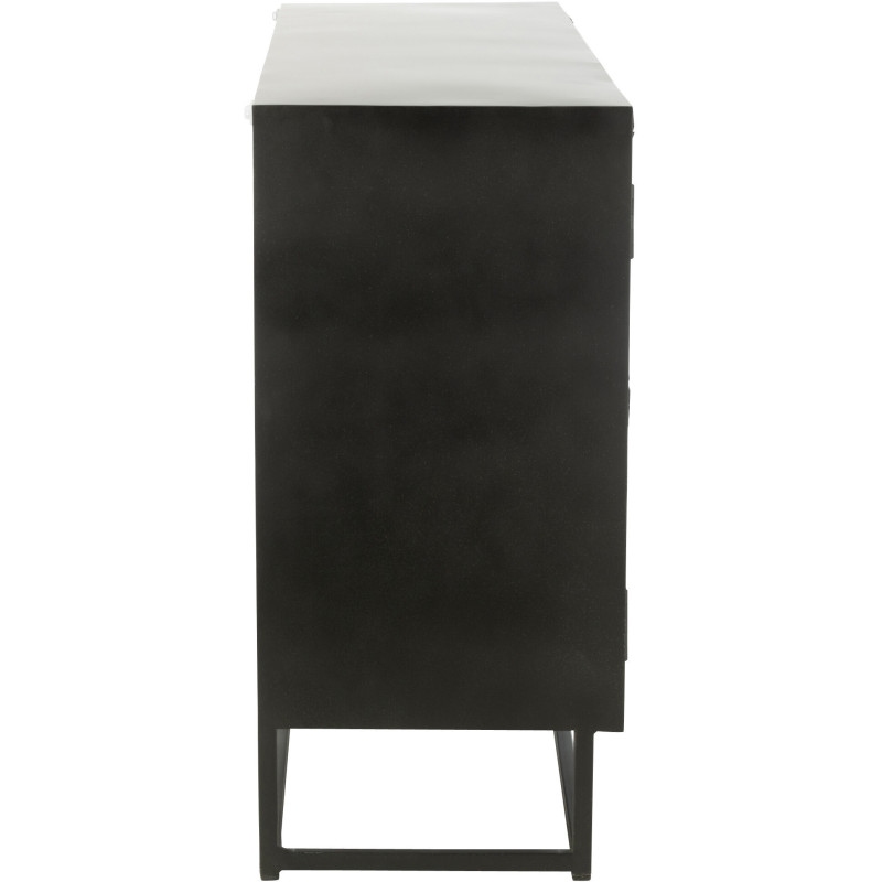 Buffet bas 3 portes Shanil en Bois recyclé Noir Métal Noir - 3