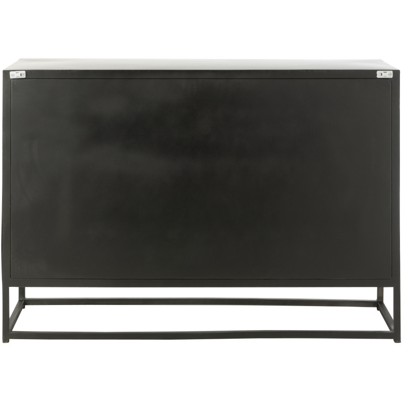 Buffet bas 3 portes Shanil en Bois recyclé Noir Métal Noir - 4