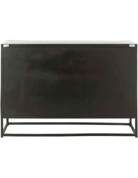 Buffet bas 3 portes Shanil en Bois recyclé Noir Métal Noir - 4
