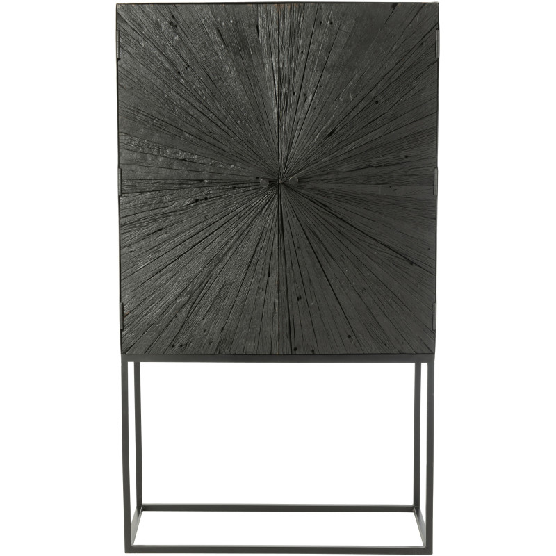 Buffet haut 2 portes Shanil en Bois recyclé Noir Métal Noir - 3