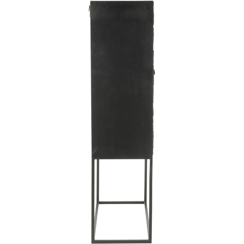 Buffet haut 2 portes Shanil en Bois recyclé Noir Métal Noir - 4