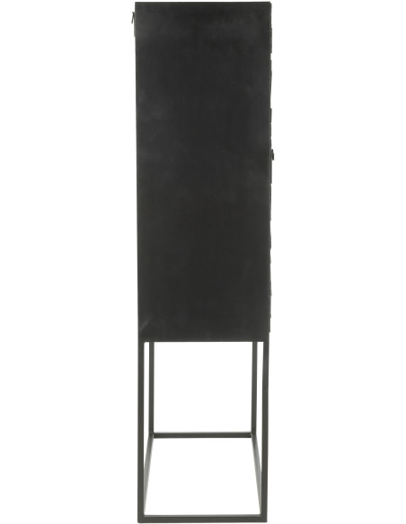 Buffet haut 2 portes Shanil en Bois recyclé Noir Métal Noir - 4