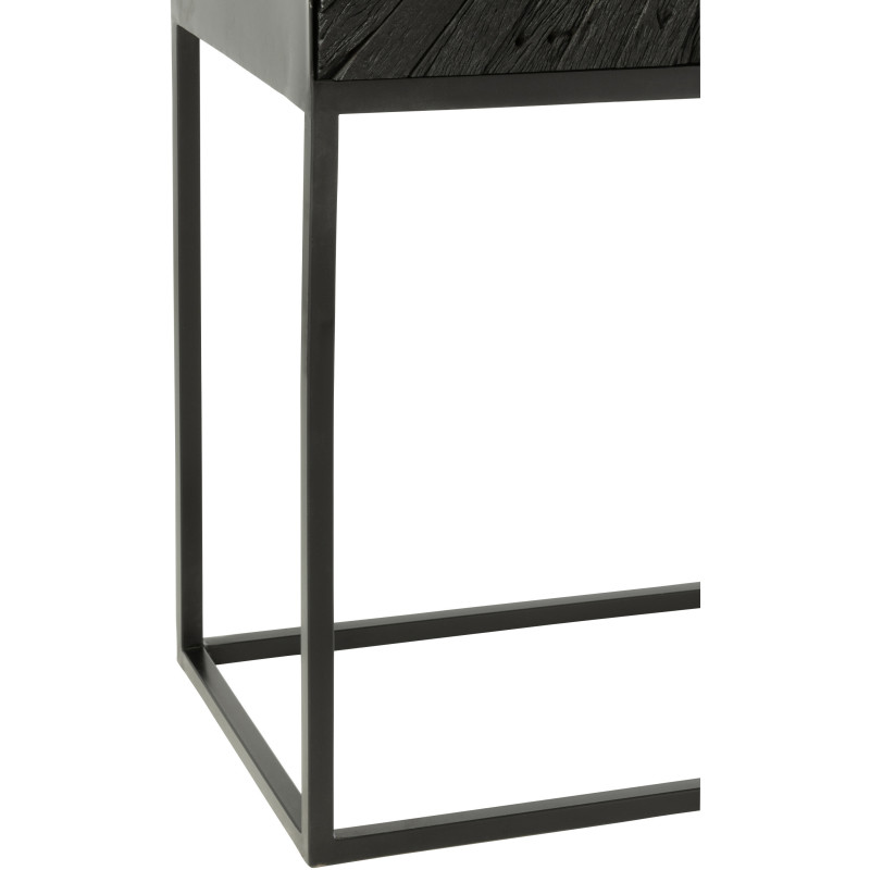 Buffet haut 2 portes Shanil en Bois recyclé Noir Métal Noir - 6