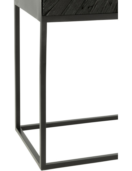 Buffet haut 2 portes Shanil en Bois recyclé Noir Métal Noir - 6