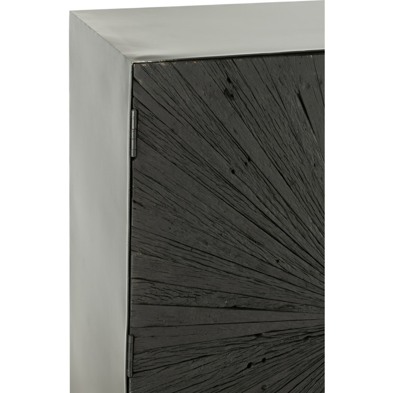 Buffet haut 2 portes Shanil en Bois recyclé Noir Métal Noir - 8