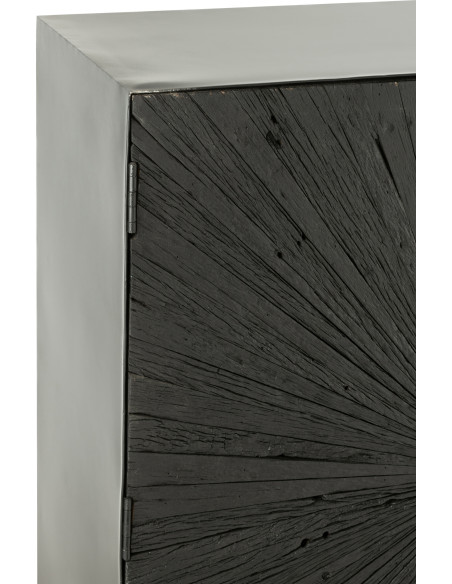 Buffet haut 2 portes Shanil en Bois recyclé Noir Métal Noir - 8
