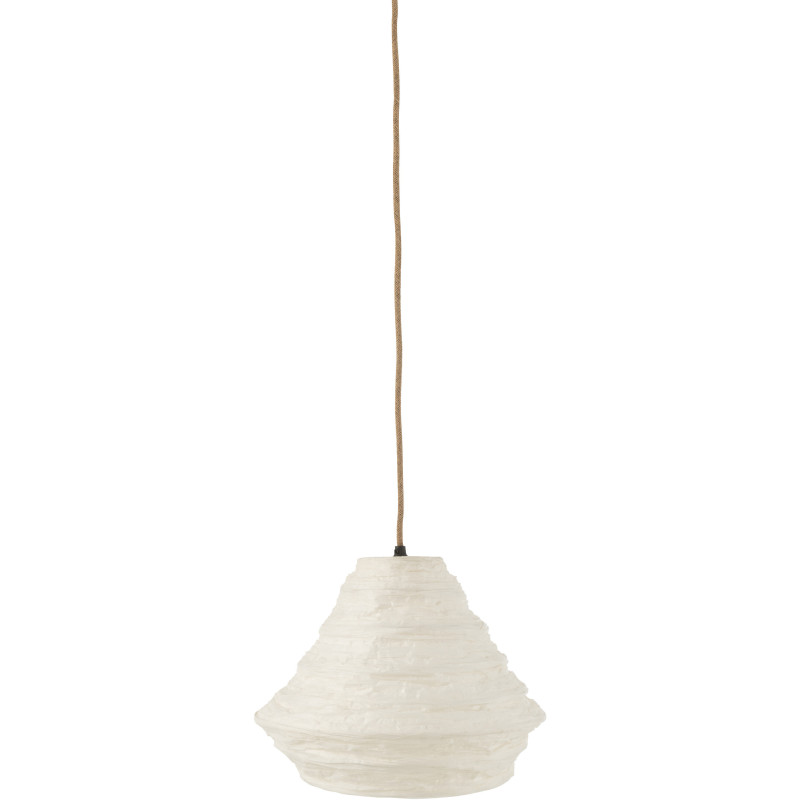 Suspension Nest 35 cm en Raphia Blanc Métal - 1