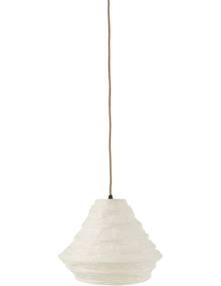 Suspension Nest 35 cm en Raphia Blanc Métal - 1