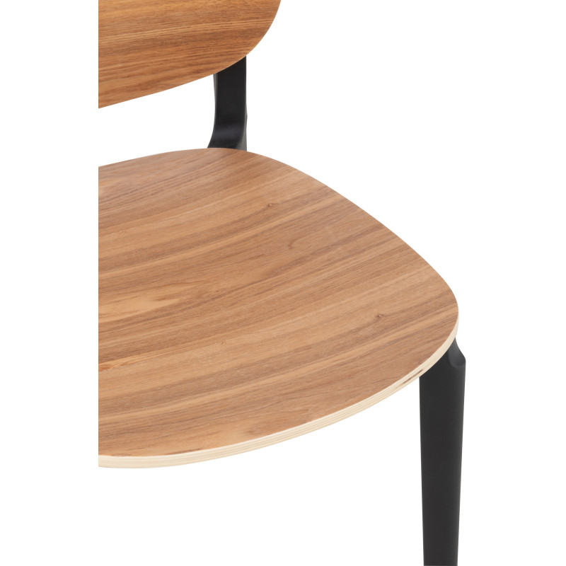 Chaise Basic en Polyester Naturel Effet bois Noir - 7