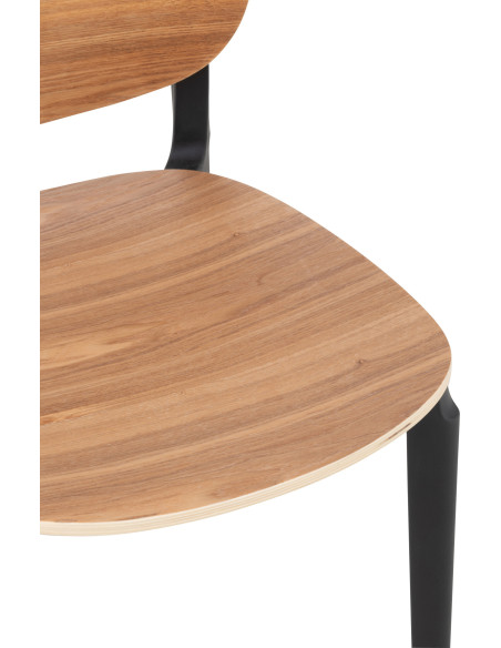 Chaise Basic en Polyester Naturel Effet bois Noir - 7
