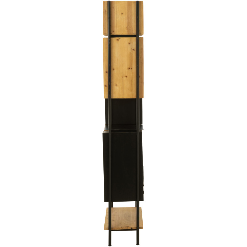 Étagère 8 niveaux Tina 1 porte en Bois de sapin Naturel Métal Noir - 4