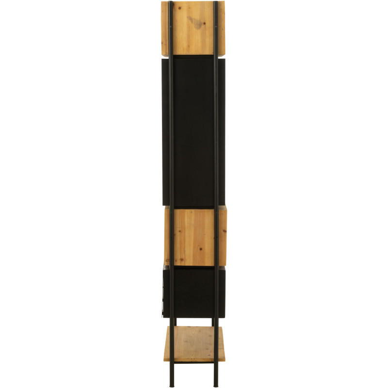 Étagère 8 niveaux Tina 1 porte en Bois de sapin Naturel Métal Noir - 6