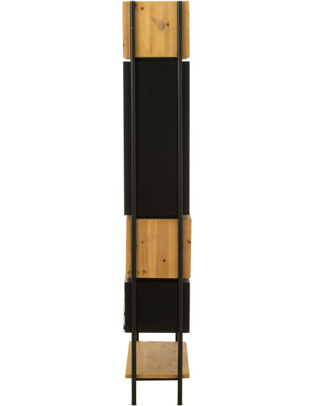 Étagère 8 niveaux Tina 1 porte en Bois de sapin Naturel Métal Noir - 6