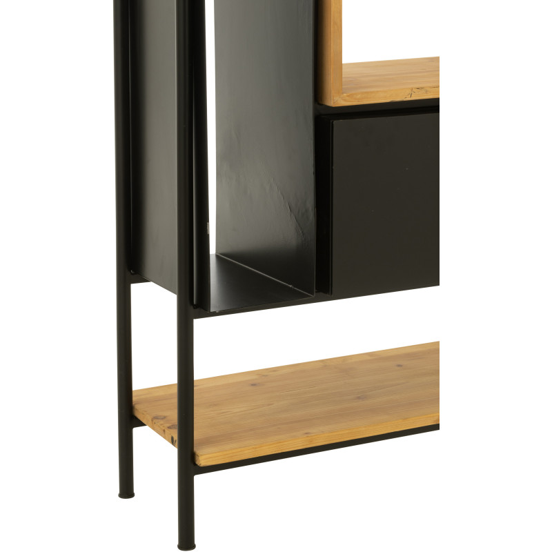 Étagère 8 niveaux Tina 1 porte en Bois de sapin Naturel Métal Noir - 7