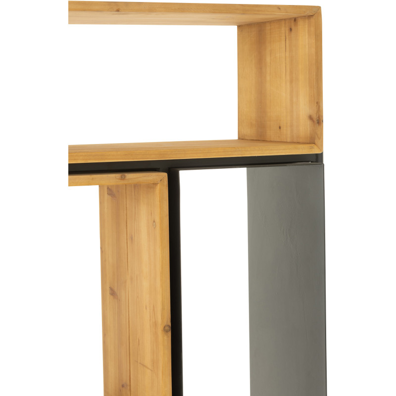 Étagère 8 niveaux Tina 1 porte en Bois de sapin Naturel Métal Noir - 9